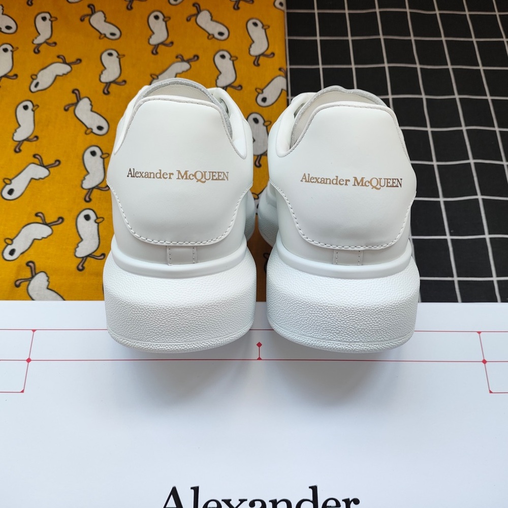 Alexander McQueen White Leather Platform Sneakers - Picture 3 of 4